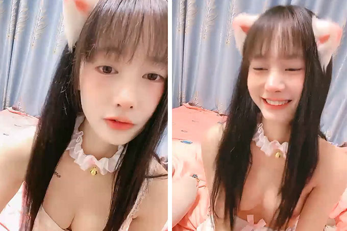 纯欲系天花板美少女！情趣耳朵小铃铛！被炮友揉捏奶子，揉搓小穴低低呻吟，抓着JB吸吮舔弄