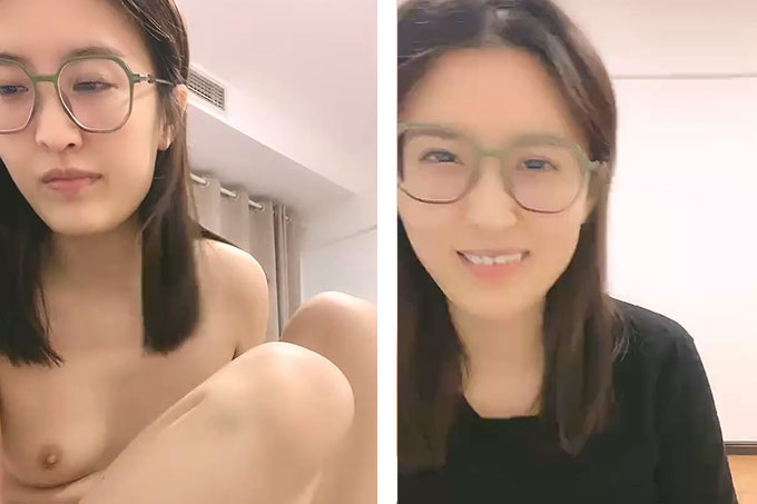清纯眼镜小姐姐初下海！甜美性格好！半脱下内裤特写掰穴，跪在床上翘起屁股，全裸小秀一波